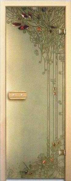 Дверь стеклянная 69х189 ВЕСНА сатин/липа с прямоуг. ручкой (AKMA)